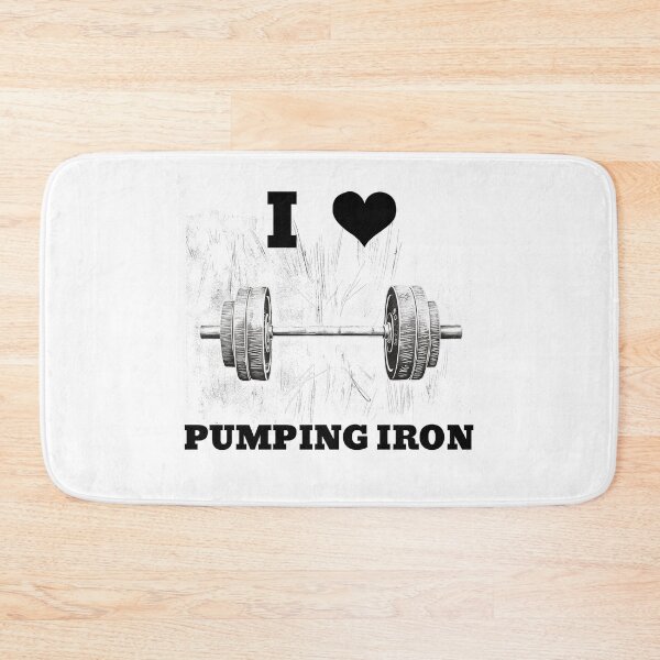 Item preview, I LOVE / HEART PUMPING IRON, Black Lettering Black Heart Barbell Design designed and sold by Primal Pump Co LTD.