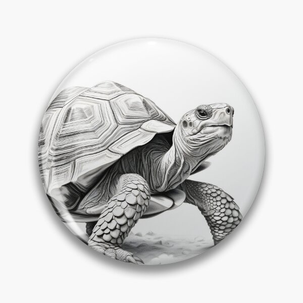 Item preview, Black and White Tortoise Pencil Drawing designed and sold by Pencil-Art.