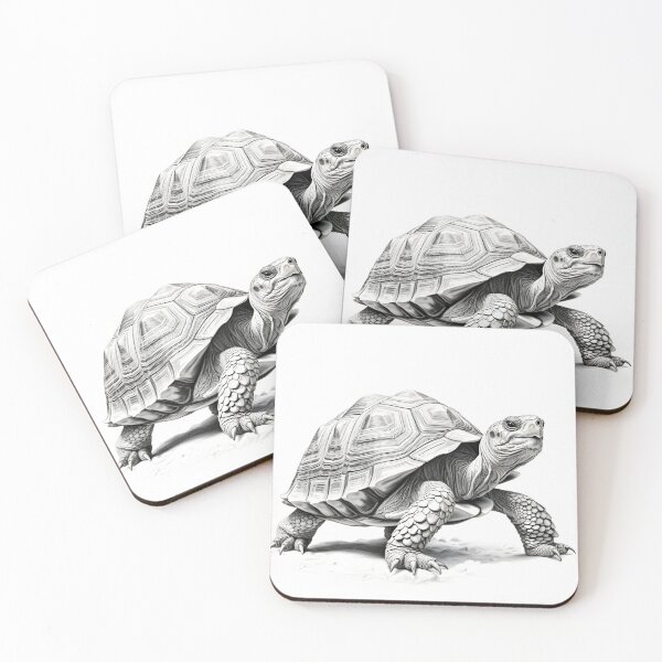 Item preview, Black and White Tortoise Pencil Drawing designed and sold by Pencil-Art.
