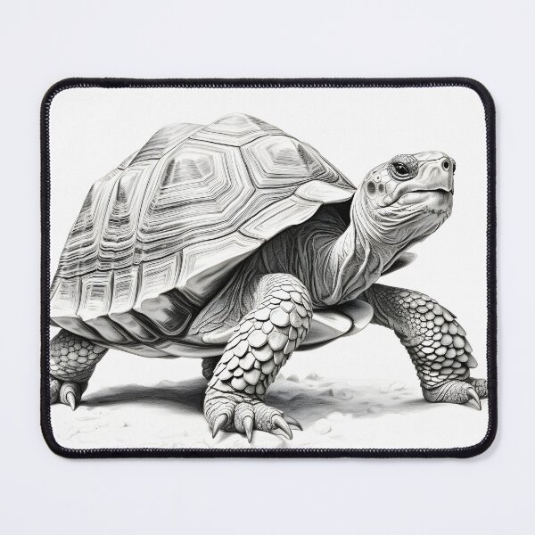 Item preview, Black and White Tortoise Pencil Drawing designed and sold by Pencil-Art.