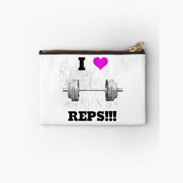 Item preview, I LOVE / HEART REPS!!!, Black Lettering Pink Heart Barbell Design designed and sold by Primal Pump Co LTD.