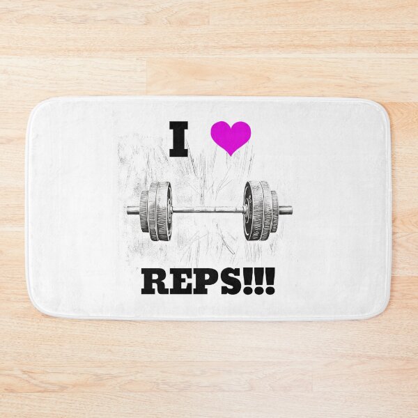 Item preview, I LOVE / HEART REPS!!!, Black Lettering Pink Heart Barbell Design designed and sold by Primal Pump Co LTD.