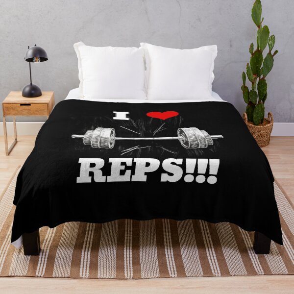 Item preview, I LOVE / HEART REPS!!!, White Lettering Red Heart Barbell Design designed and sold by Primal Pump Co LTD.