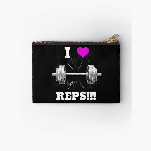 Item preview, I LOVE / HEART REPS!!!, White Lettering Pink Heart Barbell Design designed and sold by Primal Pump Co LTD.