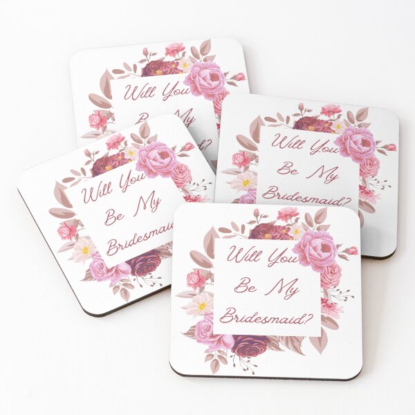 Item preview, bridesmaid proposal pink roses botanical designed and sold by mariana83.