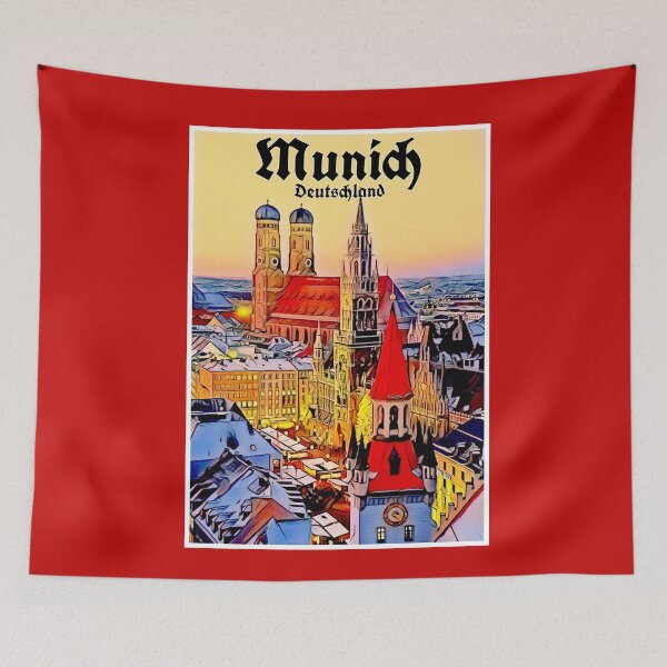 Item preview, Munich Deutschland Vintage Travel and Tourism Advertising Print designed and sold by posterbobs.