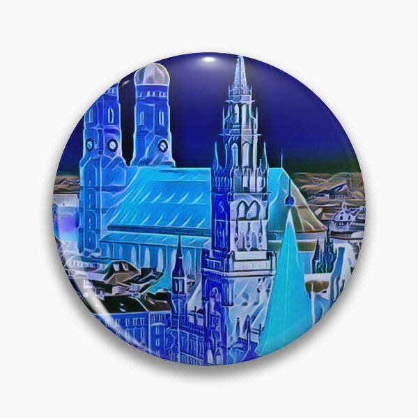 Item preview, Munich Deutschland Vintage Nighttime View Travel and Tourism Advertising Print designed and sold by posterbobs.