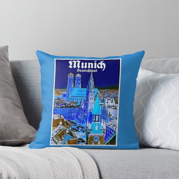 Item preview, Munich Deutschland Vintage Nighttime View Travel and Tourism Advertising Print designed and sold by posterbobs.