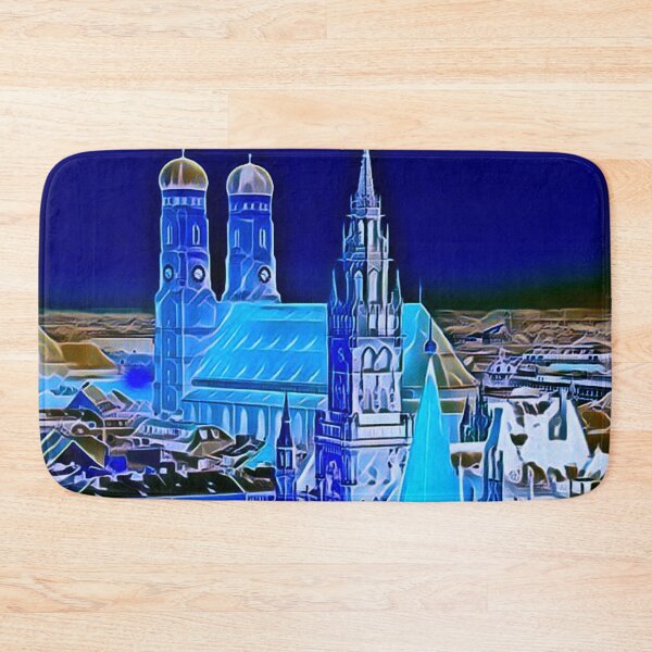 Item preview, Munich Deutschland Vintage Nighttime View Travel and Tourism Advertising Print designed and sold by posterbobs.