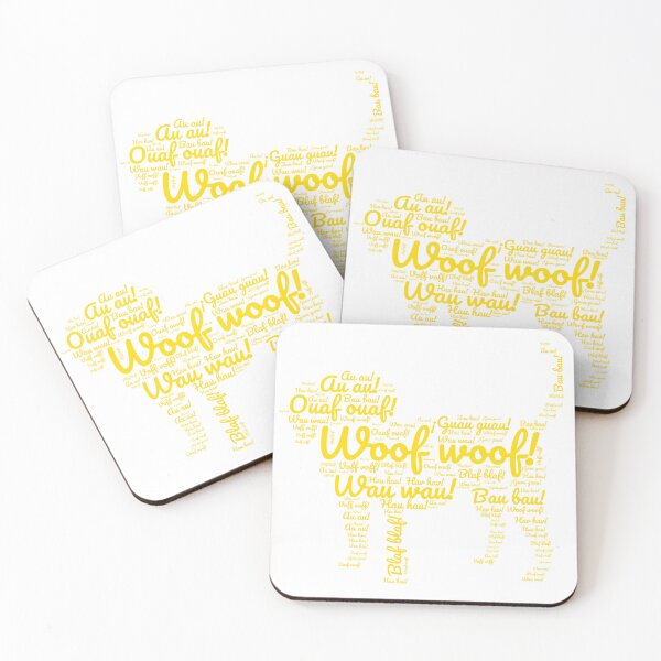 Item preview, Compilation of dog sounds from various languages in yellow designed and sold by LittleLizzard.