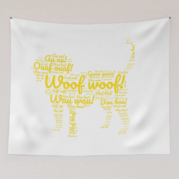 Item preview, Compilation of dog sounds from various languages in yellow designed and sold by LittleLizzard.