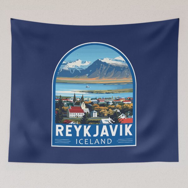 Item preview, Reykjavík Iceland Travel Art Emblem designed and sold by KrisSidDesigns.