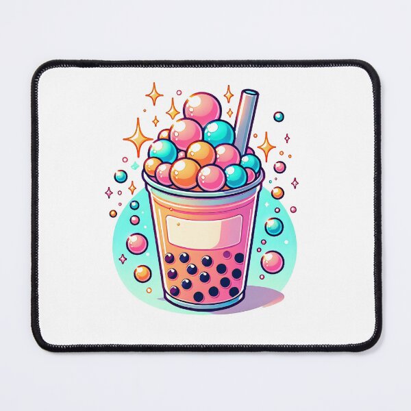 Item preview, Bubble Tea Cute Cartoon Boba in teal, pink and orange designed and sold by wheresthekarma.