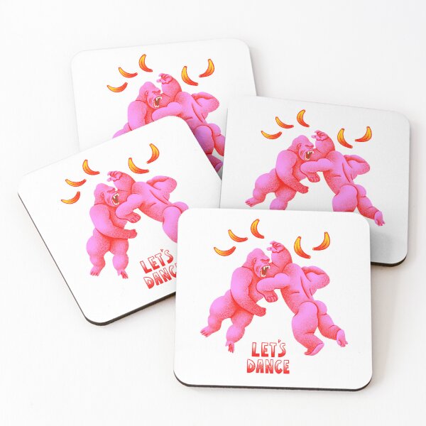 Item preview, colorful gorilla, pink gorillas, let's dance, gorillas, cool gorilla, dance designed and sold by noico.