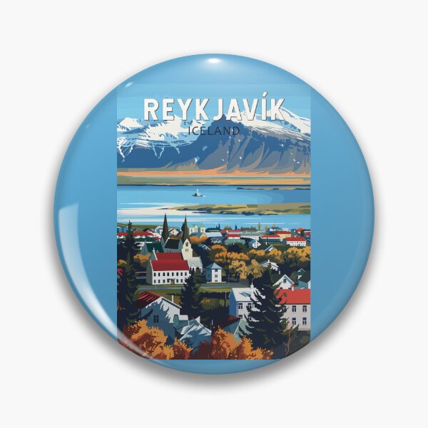 Item preview, Reykjavík Iceland Travel Art Vintage designed and sold by KrisSidDesigns.