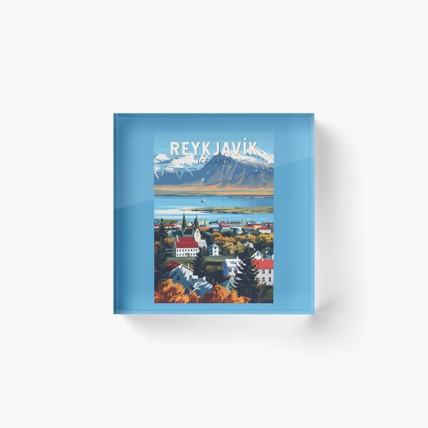 Item preview, Reykjavík Iceland Travel Art Vintage designed and sold by KrisSidDesigns.