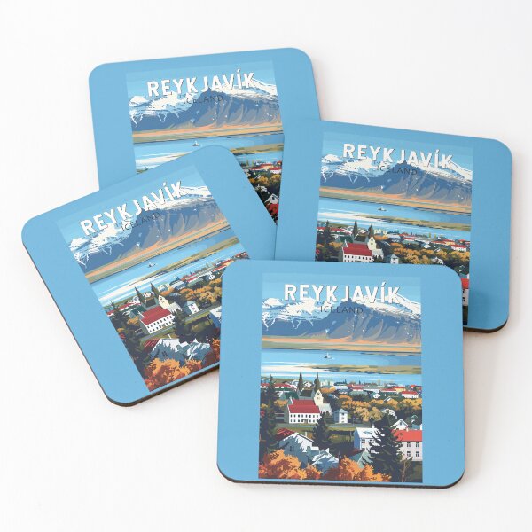 Item preview, Reykjavík Iceland Travel Art Vintage designed and sold by KrisSidDesigns.