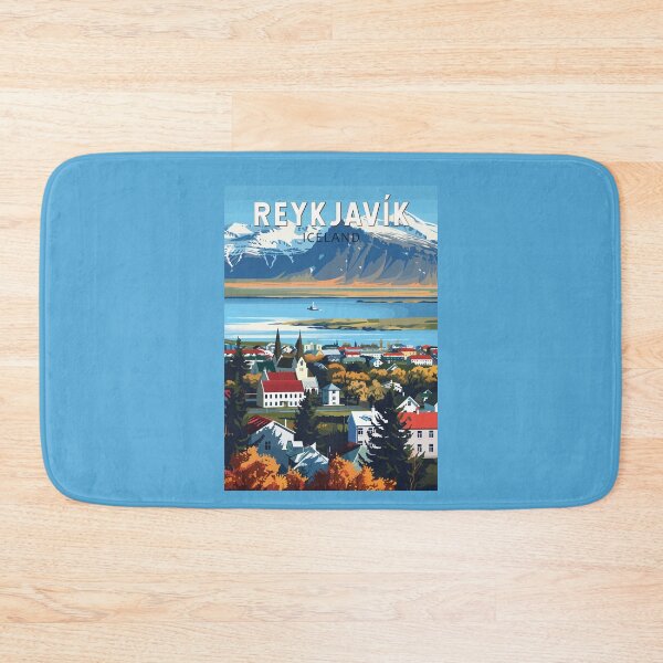Item preview, Reykjavík Iceland Travel Art Vintage designed and sold by KrisSidDesigns.