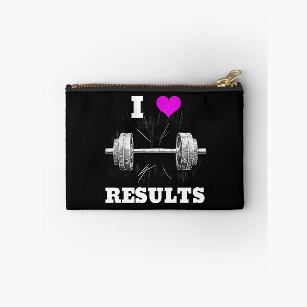 Item preview, I LOVE / HEART RESULTS, White Lettering Pink Heart Barbell Design designed and sold by Primal Pump Co LTD.