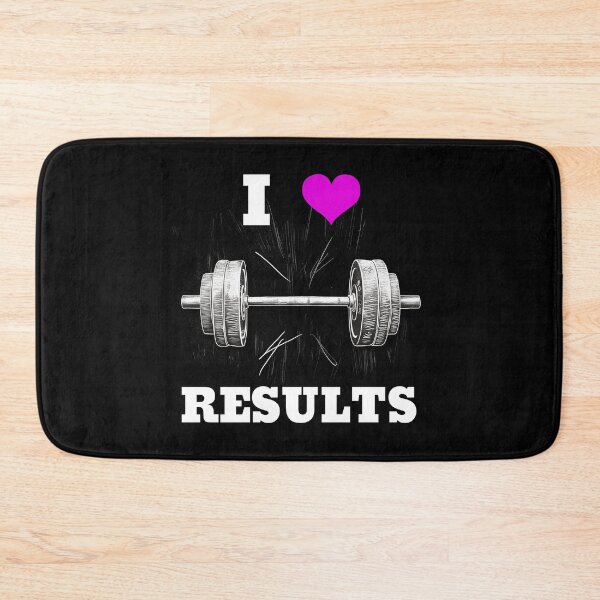 Item preview, I LOVE / HEART RESULTS, White Lettering Pink Heart Barbell Design designed and sold by Primal Pump Co LTD.