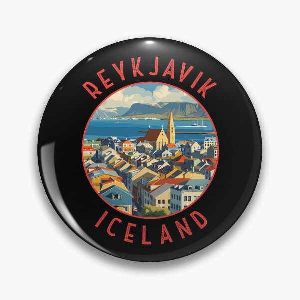Item preview, Reykjavík Iceland Retro Distressed Circle designed and sold by KrisSidDesigns.