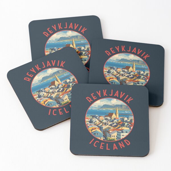 Item preview, Reykjavík Iceland Retro Distressed Circle designed and sold by KrisSidDesigns.