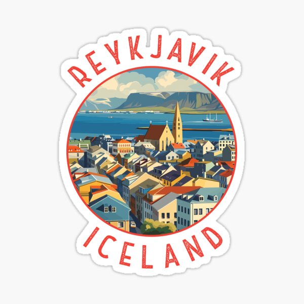 Item preview, Reykjavík Iceland Retro Distressed Circle designed and sold by KrisSidDesigns.