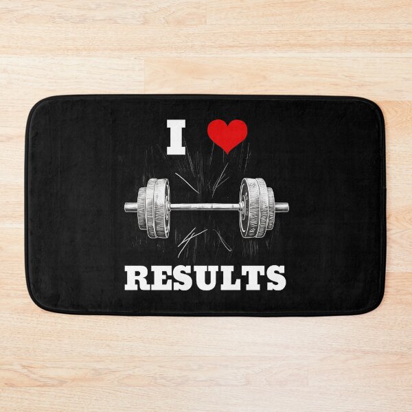Item preview, I LOVE / HEART RESULTS, White Lettering Red Heart Barbell Design designed and sold by Primal Pump Co LTD.