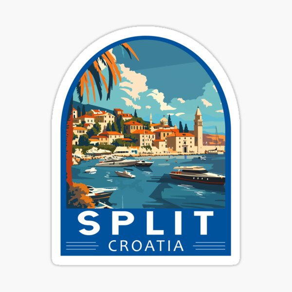 Artikel-Vorschau von Split Kroatien Reisekunst Emblem, designt und verkauft von KrisSidDesigns.