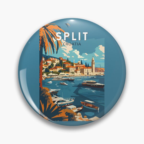 Item preview, Split Croatia Travel Art Vintage designed and sold by KrisSidDesigns.
