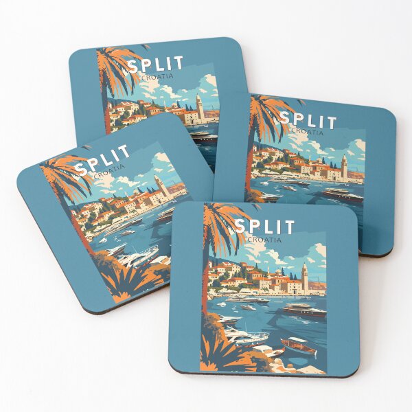 Item preview, Split Croatia Travel Art Vintage designed and sold by KrisSidDesigns.