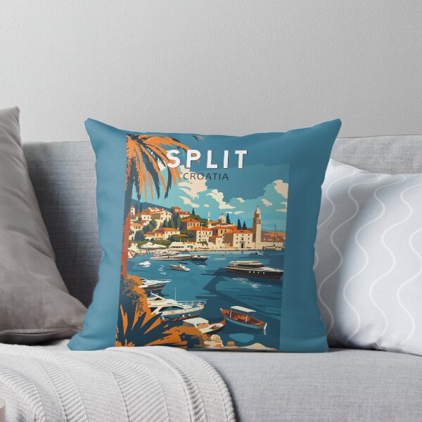 Item preview, Split Croatia Travel Art Vintage designed and sold by KrisSidDesigns.