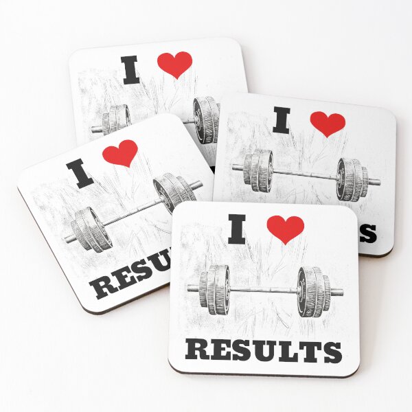 Item preview, I LOVE / HEART RESULTS, Black Lettering Red Heart Barbell Design designed and sold by Primal Pump Co LTD.