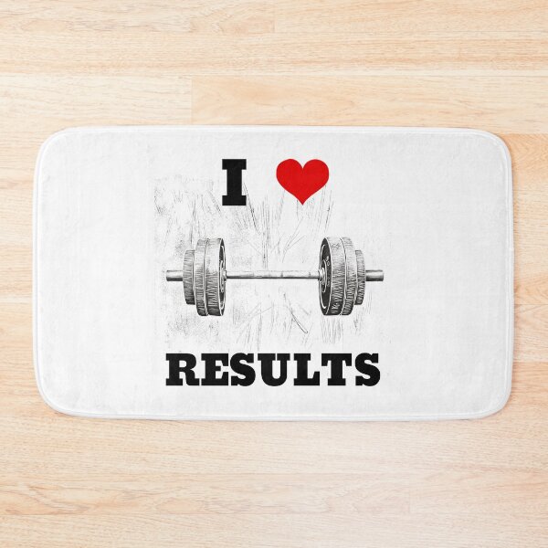 Item preview, I LOVE / HEART RESULTS, Black Lettering Red Heart Barbell Design designed and sold by Primal Pump Co LTD.