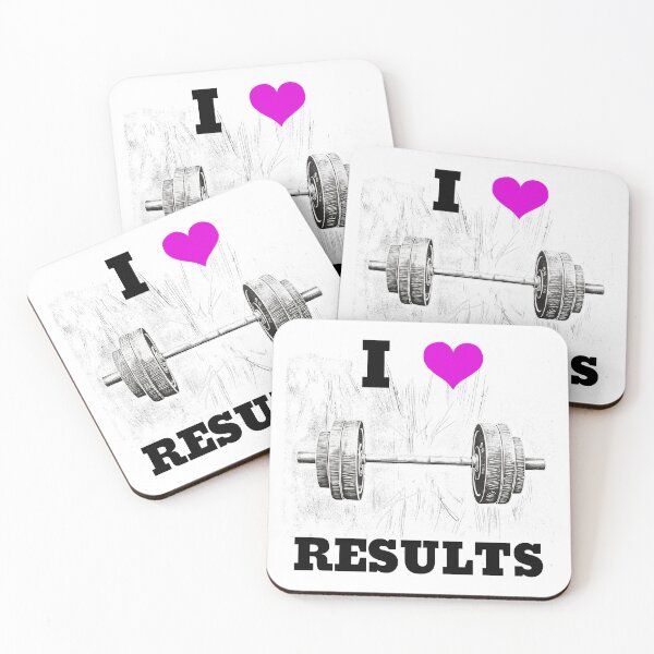 Item preview, I LOVE / HEART RESULTS, Black Lettering Pink Heart Barbell Design designed and sold by Primal Pump Co LTD.