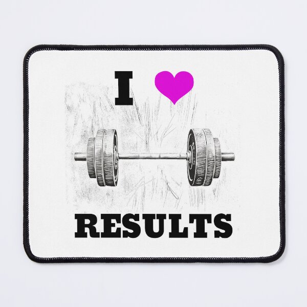 Item preview, I LOVE / HEART RESULTS, Black Lettering Pink Heart Barbell Design designed and sold by Primal Pump Co LTD.
