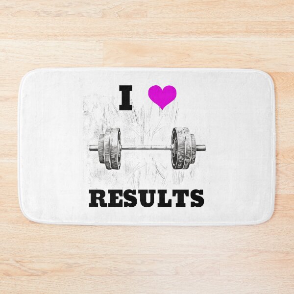 Item preview, I LOVE / HEART RESULTS, Black Lettering Pink Heart Barbell Design designed and sold by Primal Pump Co LTD.