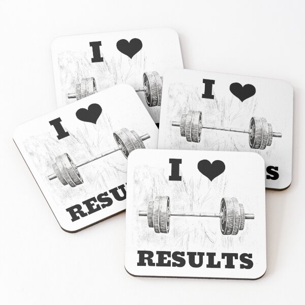 Item preview, I LOVE / HEART RESULTS, Black Lettering Black Heart Barbell Design designed and sold by Primal Pump Co LTD.