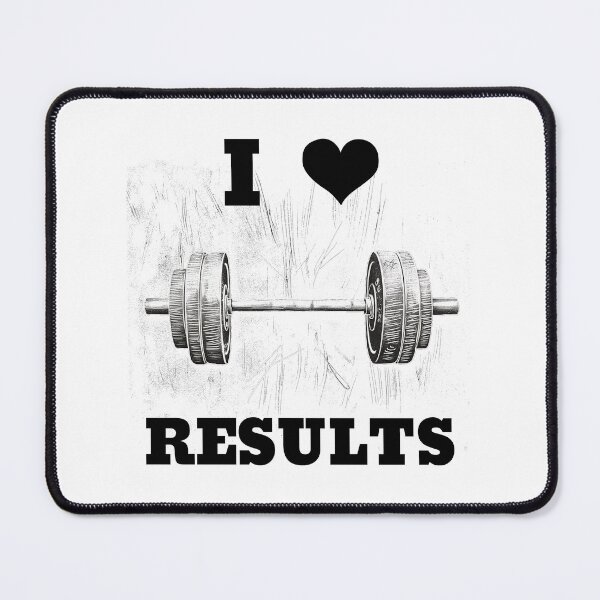 Item preview, I LOVE / HEART RESULTS, Black Lettering Black Heart Barbell Design designed and sold by Primal Pump Co LTD.