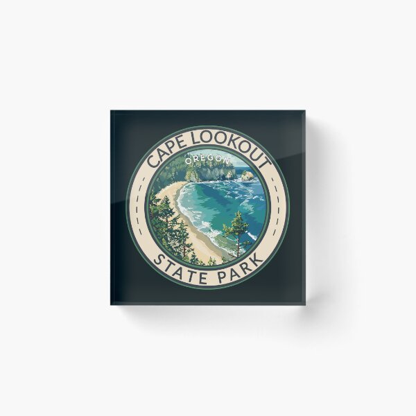 Item preview, Cape Lookout State Park Oregon Travel Art Badge designed and sold by KrisSidDesigns.