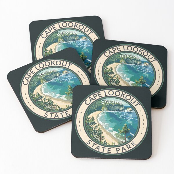 Item preview, Cape Lookout State Park Oregon Travel Art Badge designed and sold by KrisSidDesigns.