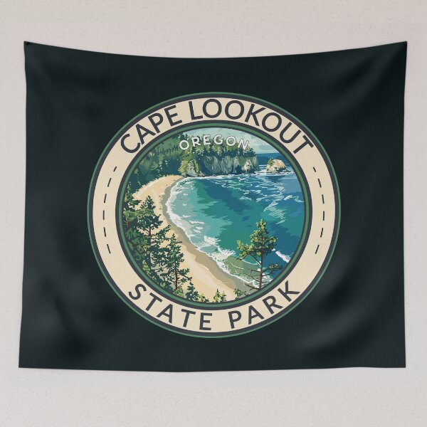 Item preview, Cape Lookout State Park Oregon Travel Art Badge designed and sold by KrisSidDesigns.