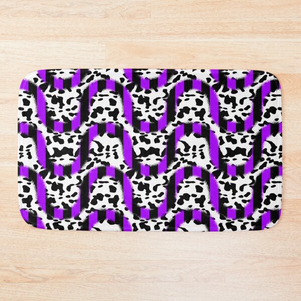 Item preview, Black And Purple Stripe Truchet Over Cow Print  designed and sold by TheRulerofEarth.