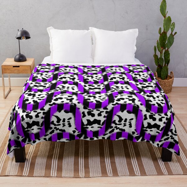 Item preview, Black And Purple Stripe Truchet Over Cow Print designed and sold by TheRulerofEarth.