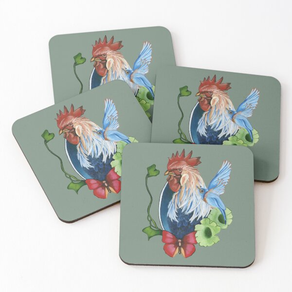 Item preview, Rooster and hummingbird designed and sold by KnowingWonder.