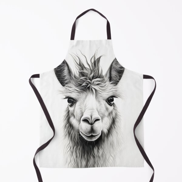 Item preview, Black and white pencil drawing of a llama designed and sold by Pencil-Art.