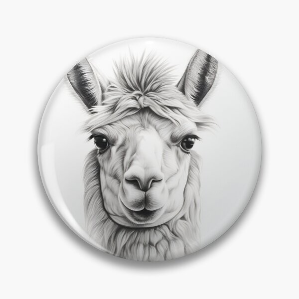 Item preview, Black and white pencil drawing of a llama  designed and sold by Pencil-Art.