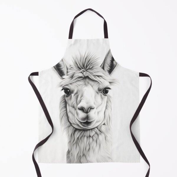 Item preview, Black and white pencil drawing of a llama designed and sold by Pencil-Art.