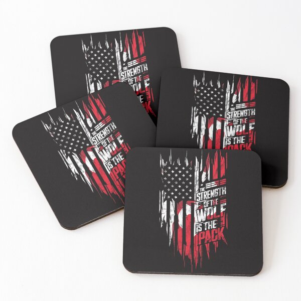 Item preview, Wolf Pack Strength Patriotic T-Shirt | American Flag & Unity Design designed and sold by HOMEDESIGNPRINT.