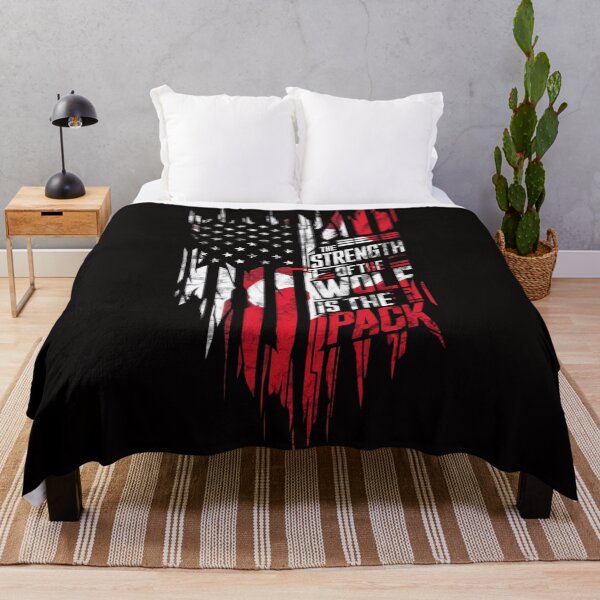 Item preview, Wolf Pack Strength Patriotic T-Shirt | American Flag & Unity Design designed and sold by HOMEDESIGNPRINT.